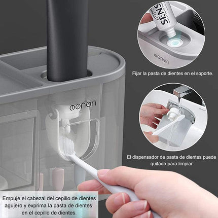 Multifunctional Toothbrush Holder Handfree Automatic Toothpaste Dispenser Set AU - Aimall