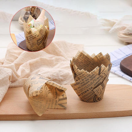 CAFE STYLE MUFFIN CASES WRAPPERS LINERS CUPS NEWSPRINT P50 300/PC - PATTY PANS - Aimall
