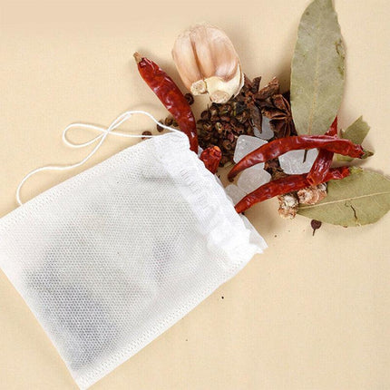 50x Reusable 100% Cotton Muslin Filter Bags Spices Herbs Tea Soup Drawstring AU - Aimall