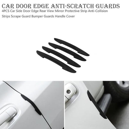 4pcs Universal Black Car Door Edge Anti-Collision Cover Scratch Protector Guard - Aimall