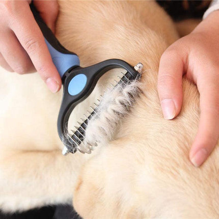Dog Pet Cat Grooming Comb Brush Undercoat Rake Dematting Deshedding Trimmer Tool - Aimall