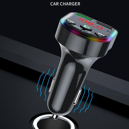 Car FM Transmitter Bluetooth Radio MP3 Player Music RGB Light Charger Kit USB - Aimall