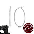 Stunning 925 Sterling Silver Filled SP Large Oval Hoop Huggie Earrings AU Stock - Aimall