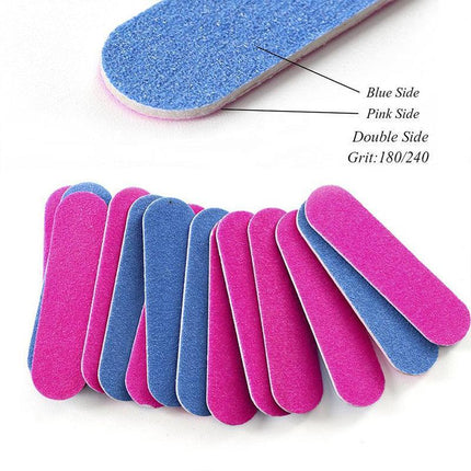 100-500x Mini Nail Files Professional Disposable Double Side Art Pedicure Manicu - Aimall