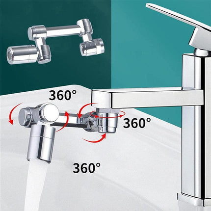 Faucet Extender Universal Rotate Robotic Arm Tap 1080 Swivel Spray Extension - Aimall
