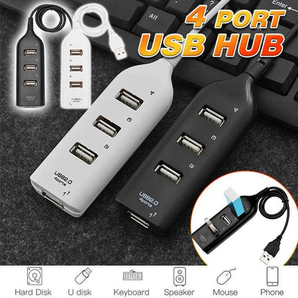 Multi USB Hub 4 Port High Speed Slim Compact Expansion Smart Splitter OZ AU - Aimall