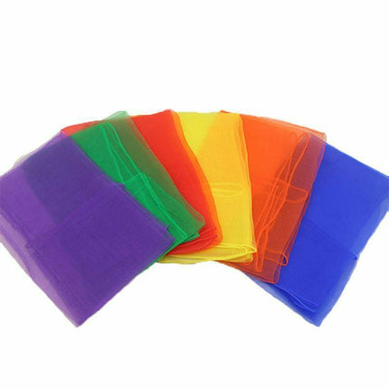 12pcs Gradient Juggling Silk Dance Magic Tricks Dancing Props Scarves Chiffon AU - Aimall