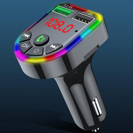 Car FM Transmitter Bluetooth Radio MP3 Player Music RGB Light Charger Kit USB - Aimall