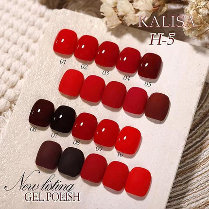 KALISA 10Pcs Gel Nail Set Gel Nail Polish Kit Glitter Soak Off UV Varnish 15ml - Aimall