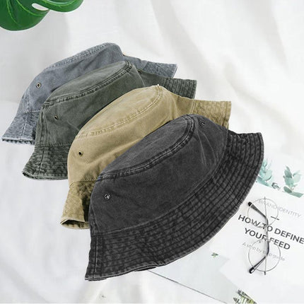 Unisex Men Women WASHED COTTON Outdoor Camping Sports Bucket Hats Fisherman Hat - Aimall