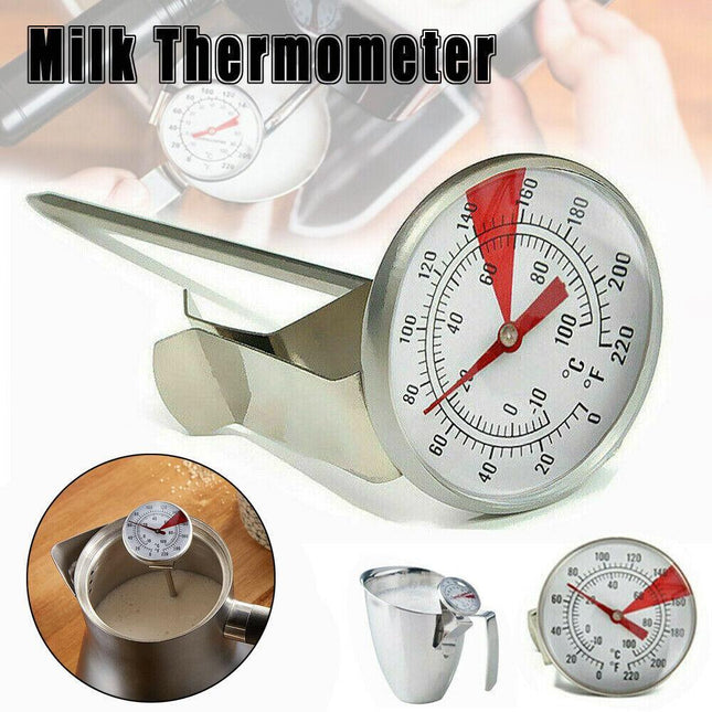 Milk Coffee Probe Thermometer Maker Temperature Jug pan Clip Stainless Steel New - Aimall