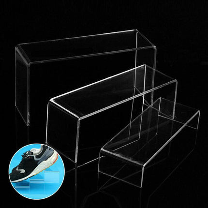3Pcs Transparent Acrylic Shoes Display Stand Jewellery Rack Organiser AU Stock - Aimall