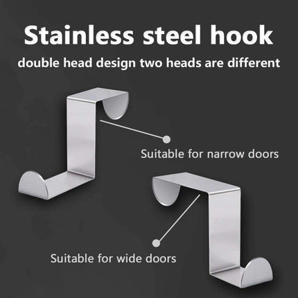 4x/6x Over Door Hooks Hanger Holder Stainless Steel Cabinet Organizer Clothes AU - Aimall