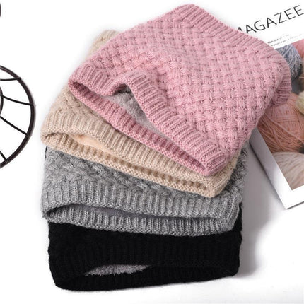 Neck Warmer Tube Winter Knitted Scarf Thermal Fleece Thicken Chunky Unisex Snood - Aimall