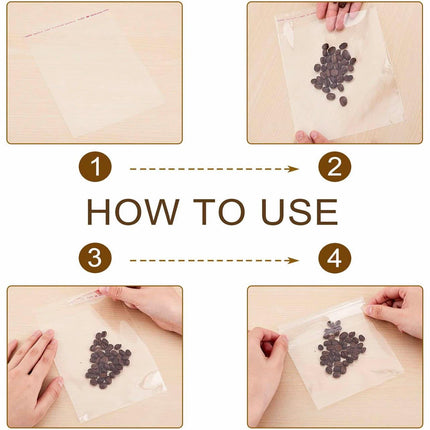 100-1000pcs Self Adhesive Seal Clear bag OPP Cellophane Plastic Cello Air Hole - Aimall
