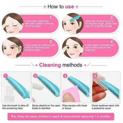 Eyebrow Razor Trimmer Shaver Facial Blade Shave Shaper Hair Remover Women Eye AU - Aimall