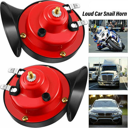 2Pcs Super Horn 12V 60DB Super Loud Horn Snail Motorcycle Car Truck Boat Train - Aimall