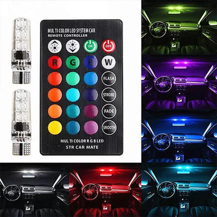 4 X T10 Remote RGB LED Parker Number Plate Interior Dash Car Light Bulbs Holden - Aimall