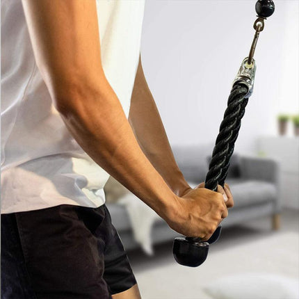 TRICEP ROPE GYM CABLE ATTACHMENT SINGLE HANDLE ROW BAR HOME GYM FITNESS DIP - Aimall
