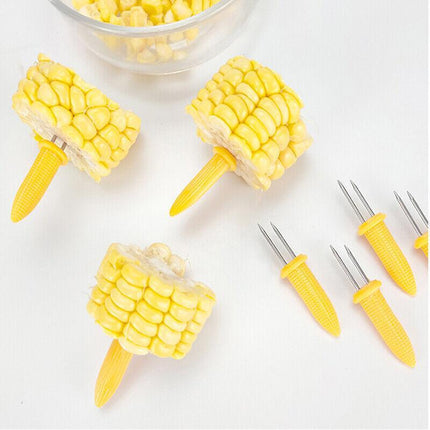 10x Corn Cob Holders Skewers Barbecue Fork Fruit Holder BBQ Kitchen Accessories - Aimall