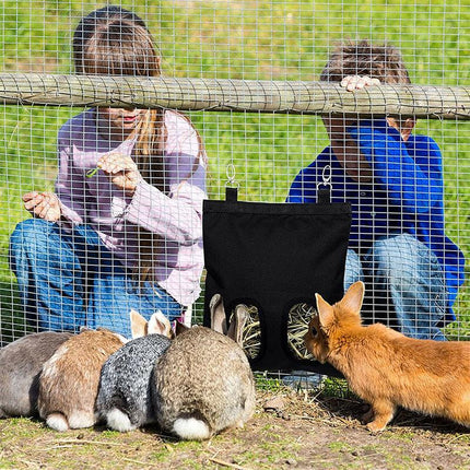 Rabbit Hay Feeder Bag Pet Rat Food Hanging Storage Slow Eating Feeding Pouch S/L - Aimall