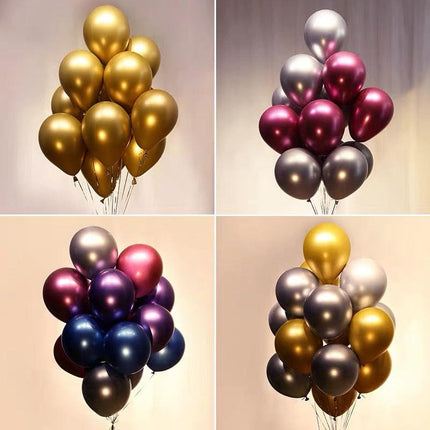 50x Thick 10"25cm Chrome Metallic Balloon Helium Birthday Wedding Party Balloons - Aimall