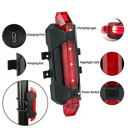 Waterproof Rechargeable Led Bike Bicycle Light Usb Cycle Front Back Headlight Au Aimall