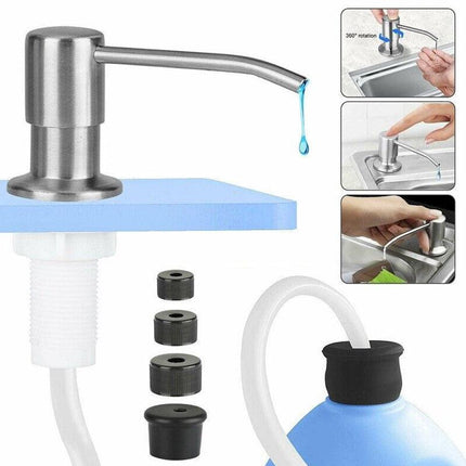 Stainless Steel Sink Soap Dispenser Extension Tube Kit Kitchen Sink Pumps Hand - Aimall