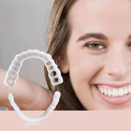 Snap On Bottom /Upper Lower False Teeth Dental Veneers Dentures Fake Tooth Smile - Aimall