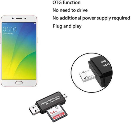 Micro USB OTG to USB 2.0 Adapter SD TF Micro Card Reader For PC Mobile Phone AU - Aimall