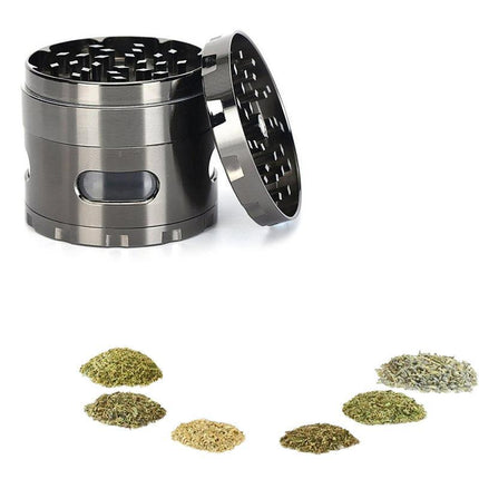 Zinc Alloy 4-layer Aluminum Herbal tobacco Herb Grinder Smoke Grinders Gun Black - Aimall