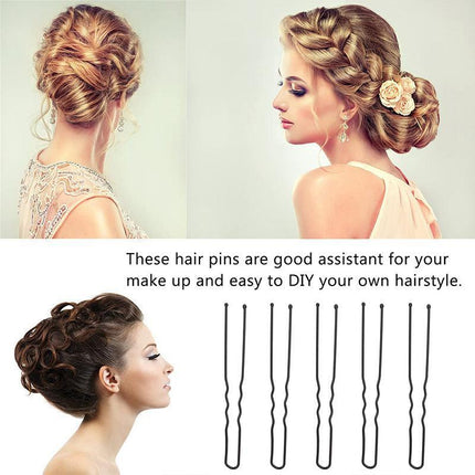 100Pcs 5cm U Shape Hair Pins Bobby Clip Style Bun Tool Womens Girls Accessory - Aimall