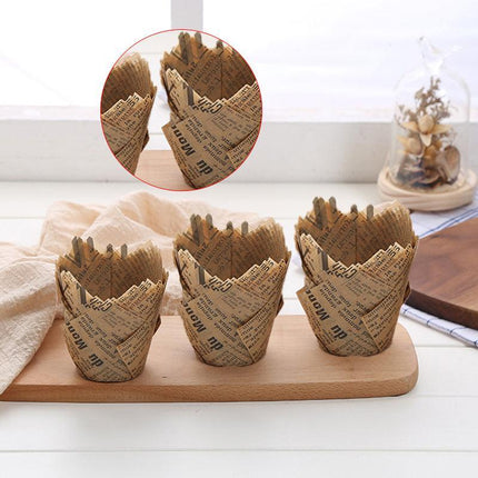 CAFE STYLE MUFFIN CASES WRAPPERS LINERS CUPS NEWSPRINT P50 300/PC - PATTY PANS - Aimall