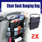 2x set Car Seat Back Organiser Multi Pocket Storage Bag Organizer Holder Travel - Aimall