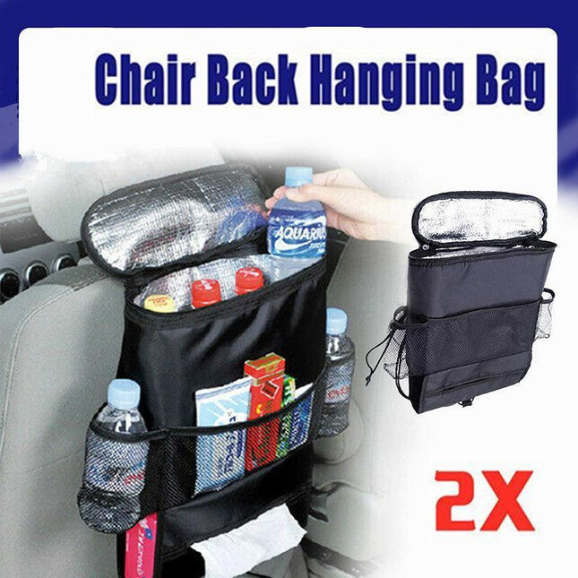 2x set Car Seat Back Organiser Multi Pocket Storage Bag Organizer Holder Travel - Aimall