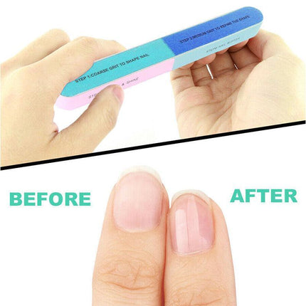 7 Way Professional Natural Nail File Straight Buffer Sanding Manicure Tools AU - Aimall