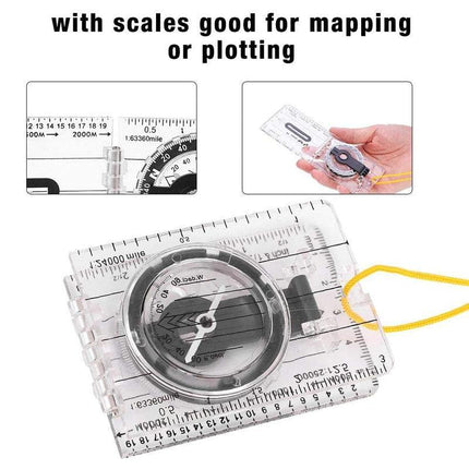 Baseplate Pocket Compass Military Orienteering Hiking Camping Maps Lensatic Army - Aimall