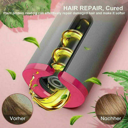 LCD Cordless Auto Rotating Hair Curler Hair Waver Curling Iron Wireless Ceramic - Aimall