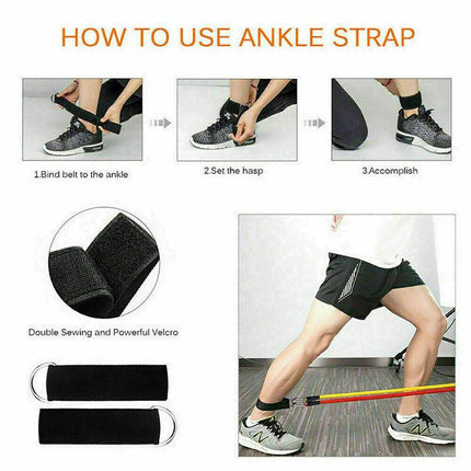 11PCS Yoga Strap Latex Resistance Bands Exercise Home Gym Tube Fitness ElasticAU - Aimall