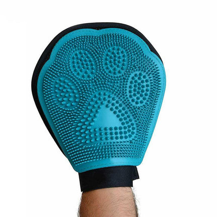 Pet Grooming Glove Luxury Dog Fur Cat Hair Remover 2-in-1 Deshedding Mitt - Aimall