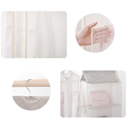 Bag Storage Holder Wardrobe Closet Hanging Handbag Organizer 2/3/4 Pockets Shelf - Aimall