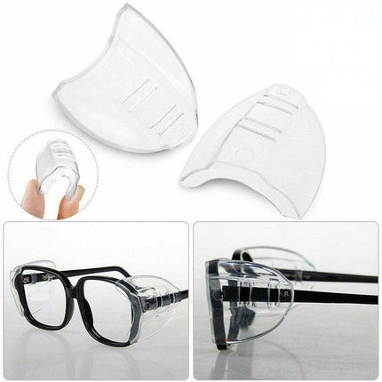 4 Pairs Clear Eye Goggles Side Shields Protection Universal Flexible For Glasses - Aimall