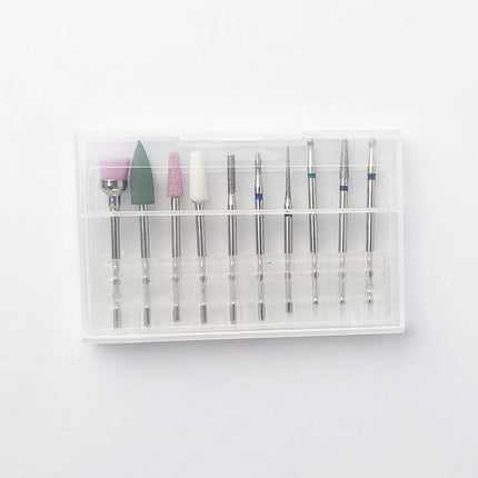 10PCS Diamond Nail Drill Bits Electric Nail Drill Machine Manicure Pedicure Tool - Aimall