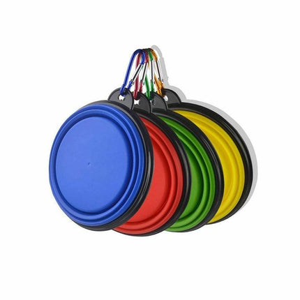 Portable Foldable Pet Bowl Collapsible Silicone Food Water Feeder Cat Dog Cat AU - Aimall