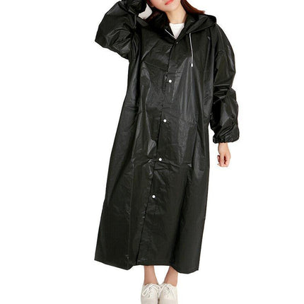 Waterproof Raincoat Jacket Mens Womens Long Hooded Rainwear EVA Rain Coat AU - Aimall