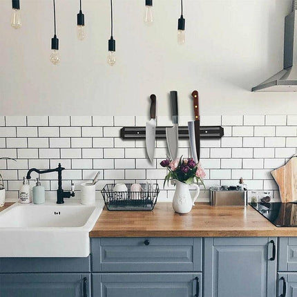 2X Magnetic Knife Rack Magnet Wall Mount Holder Strip Utensil Shelf Kitchen Tool - Aimall