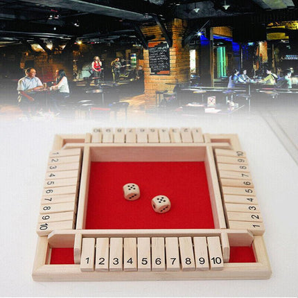Shut the Box Game Wooden Board Number Drinking Dice Toy Family Traditional AU DM - Aimall