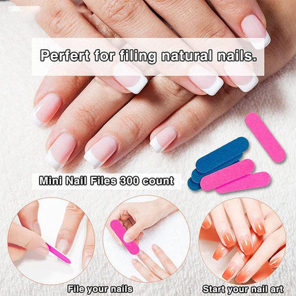 100-500x Mini Nail Files Professional Disposable Double Side Art Pedicure Manicu - Aimall