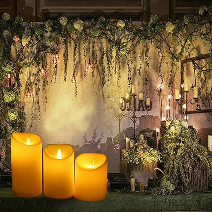 3X Flameless LED Candle WarmWhite Moving Dancing Wick Electic Candles Weding AU - Aimall