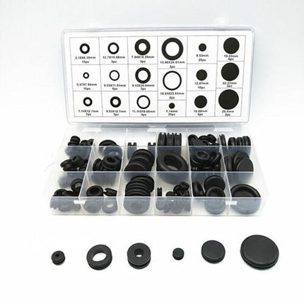 125PCS Rubber Grommet Assortment Set Fastener Kit Blanking 18 Popular Sizes AU - Aimall